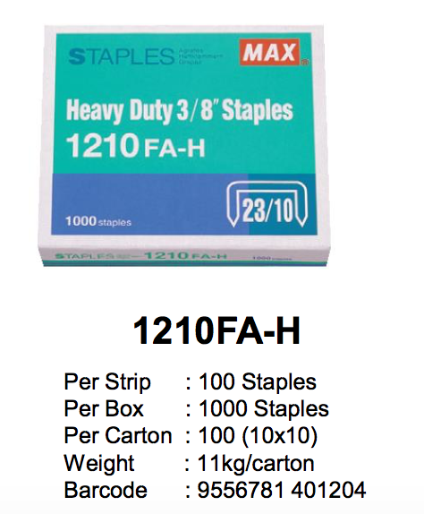 MAX Staples Refill 23/10 1210FA-H