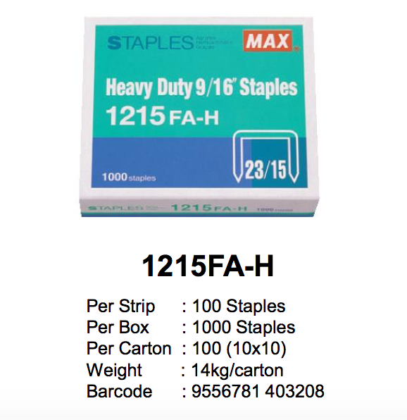 MAX Staples Refill 23/15 1215FA-H