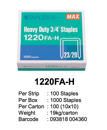 MAX Staples Refill 23/20 1220FA-H