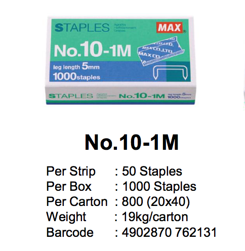 MAX Staples Refill No. 10-1M