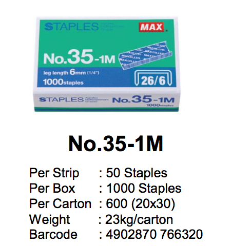 MAX Staples Refill No. 35-1M