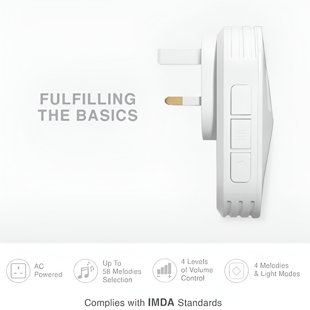 Kinetic Wireless Digital Doorbell W/Night Light